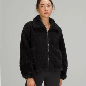 Lululemon Cinchable Fleece Zip-Up Black Jacket